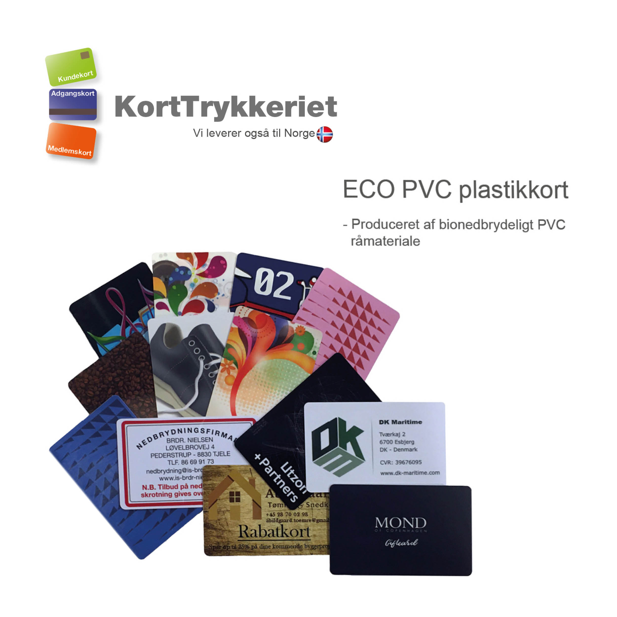ECO pvc materiale til plastkort med tryk. Korttrykkeriet.dk