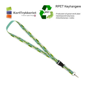 RPET keyhangere med tryk. KortTrykkeriet.dk