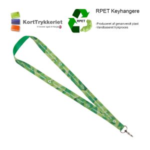 Keyhangere i RPET med logo tryk. KortTrykkeriet.dk